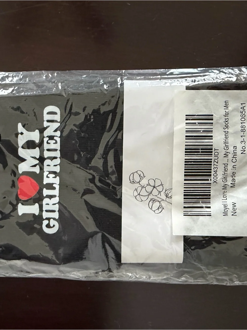 Black 'I ♥ My Girlfriend' Graphic Socks